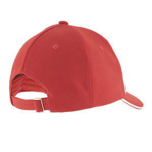 Red Cap with Red-and-White Vertical Stripes