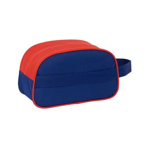RED AND BLUE ONE HANDLE TOILETRY BAG