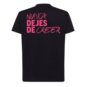 NEVER STOP BELIEVING BLACK T-SHIRT