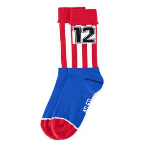Calcetines Oficiales Atlético De Madrid - Escudo Azul, Tallas 36-40 Y 41-46, Caña Media