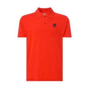 KIDS RED RUBBERED CREST POLO