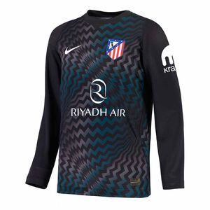 Camiseta portero ni&ntilde;o manga larga negra 26/27