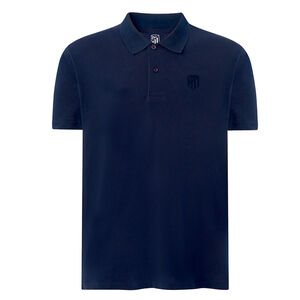 NAVY RUBBERED CREST POLO