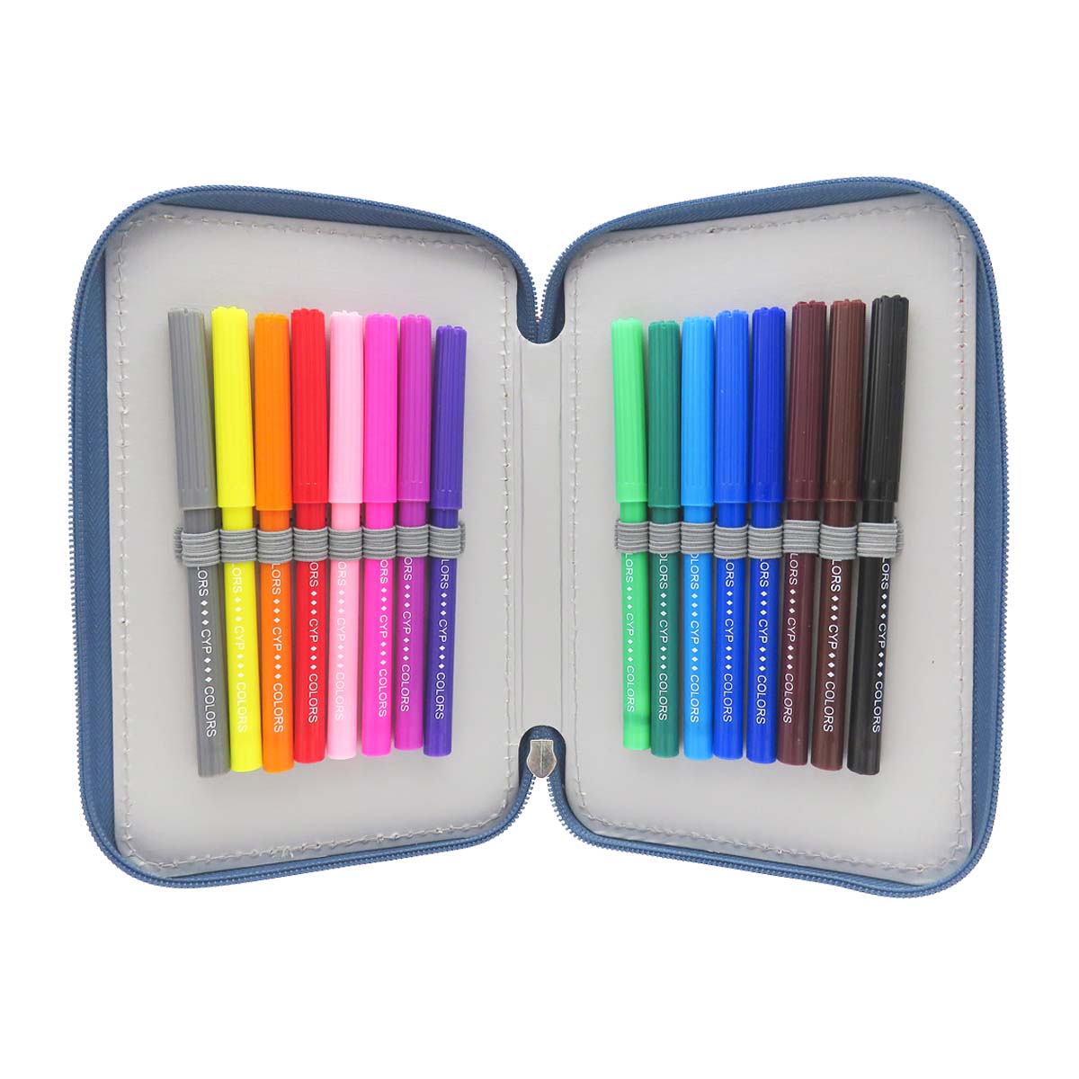3-Tier Pencil Case with School Supplies image number null