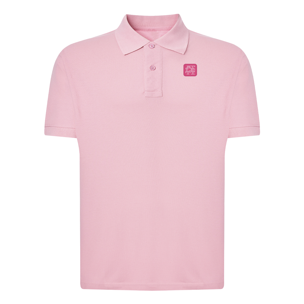WOMEN PINK PATCH POLO image number null