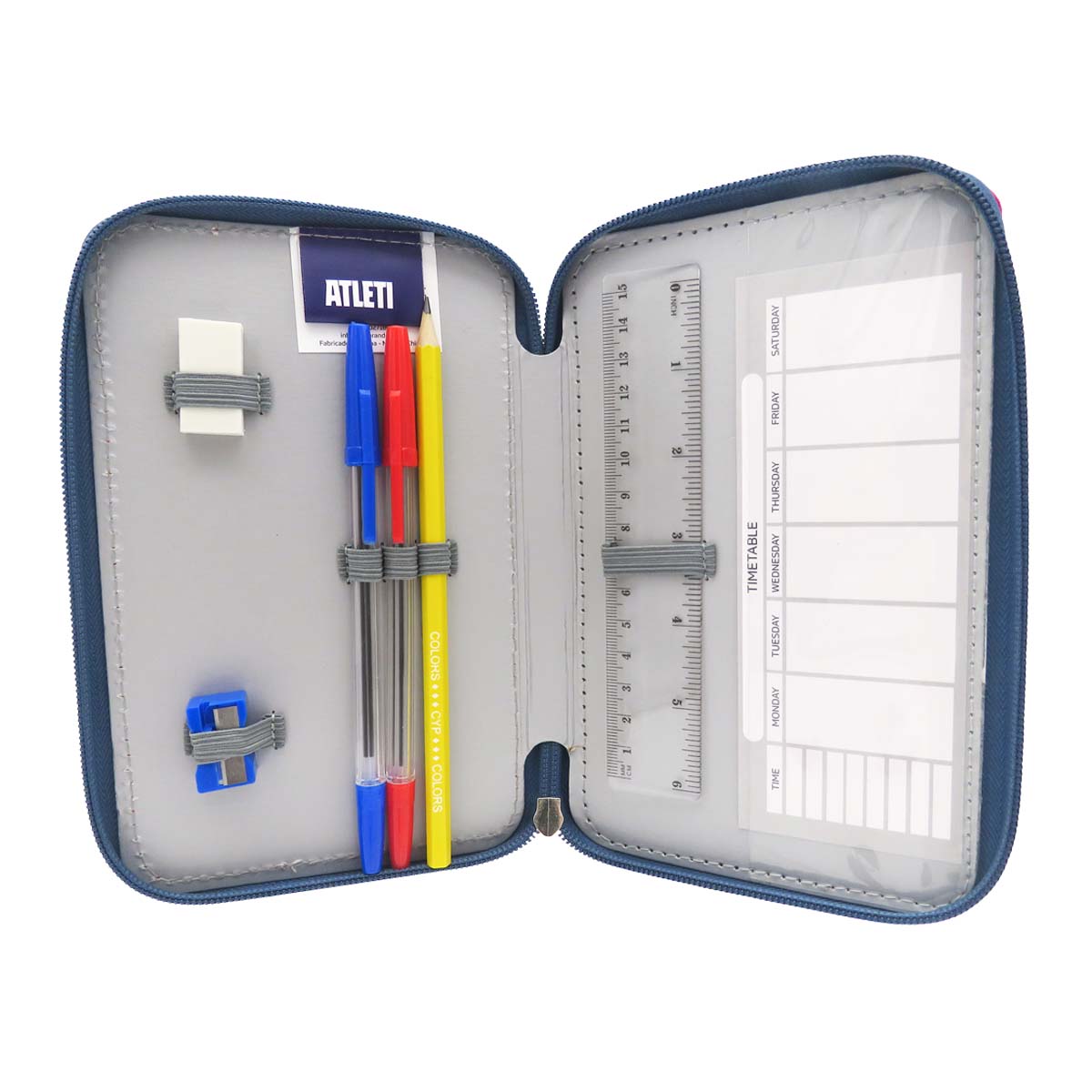 3-Tier Pencil Case with School Supplies image number null
