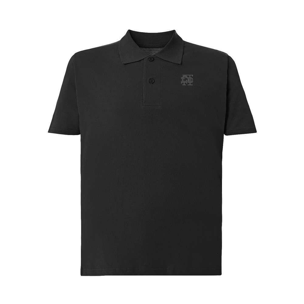 BLACK EMBROIDERED PATCH POLO image number null