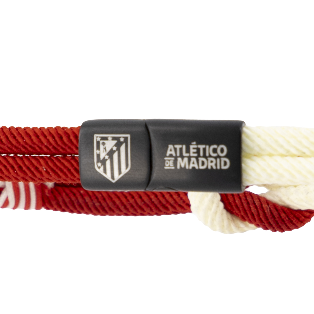 Atletico De Madrid Bracciale Ufficiale In Pelle Rossa E Nera – Collezione Unica