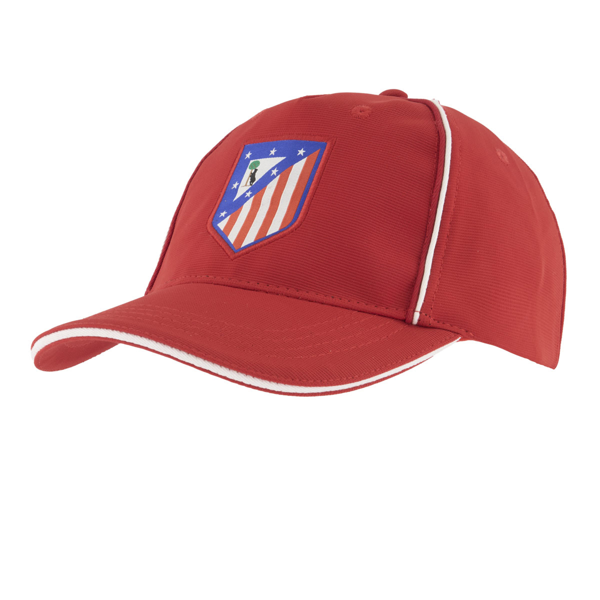 Red Kids Cap with Red-and-White Vertical Stripes image number null