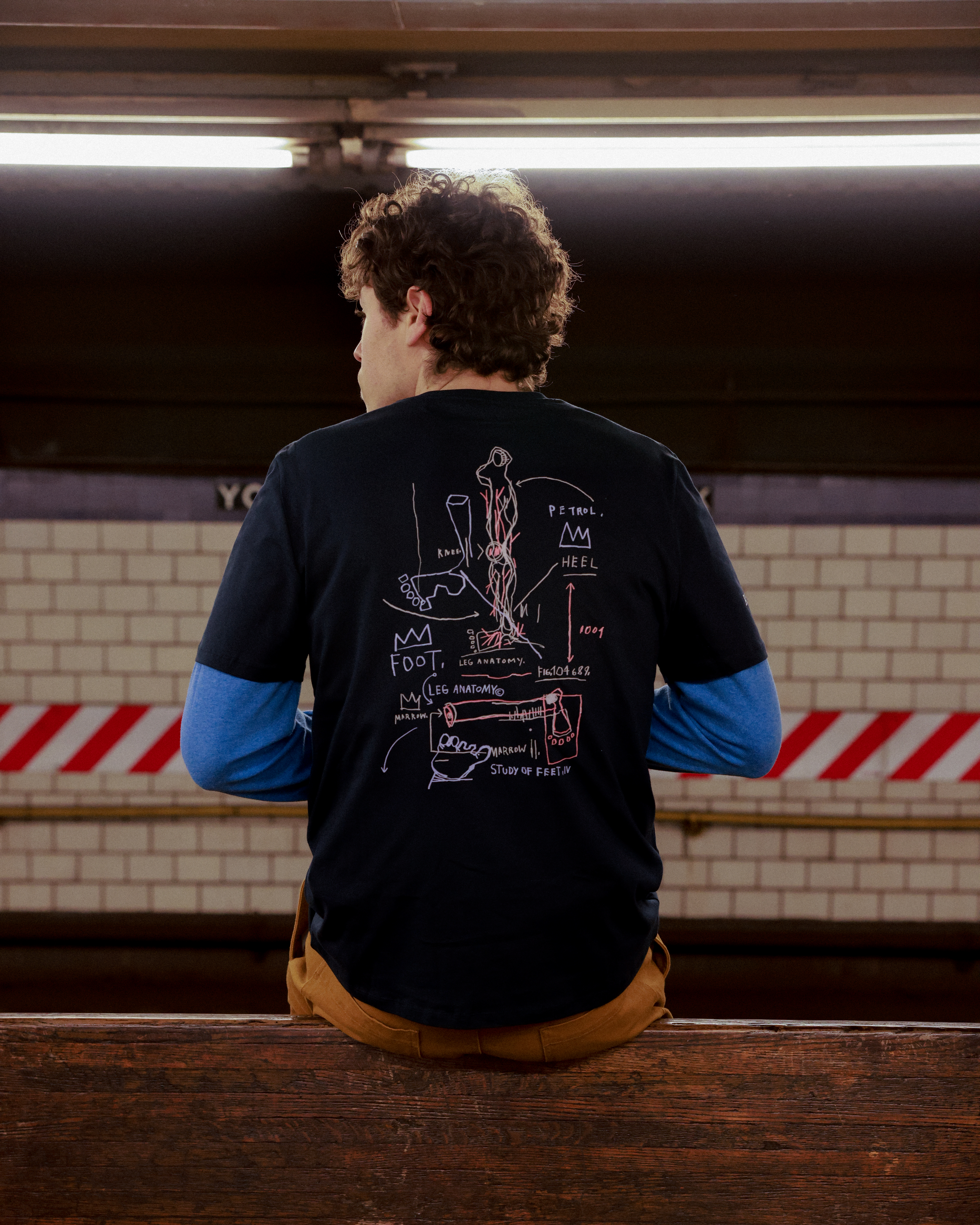 BASQUIAT FOOT T-SHIRT NAVY image number null
