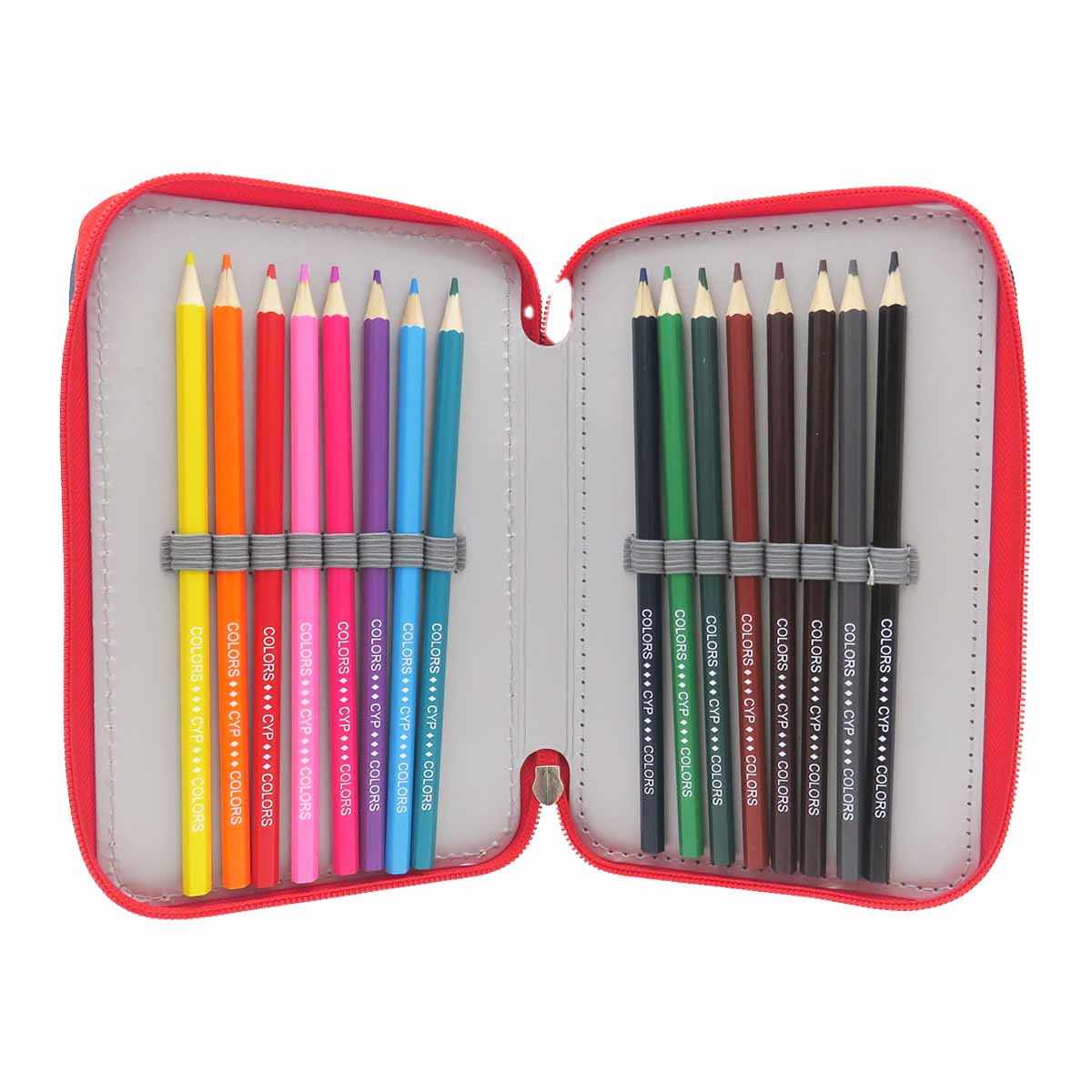 3-Tier Pencil Case with School Supplies image number null