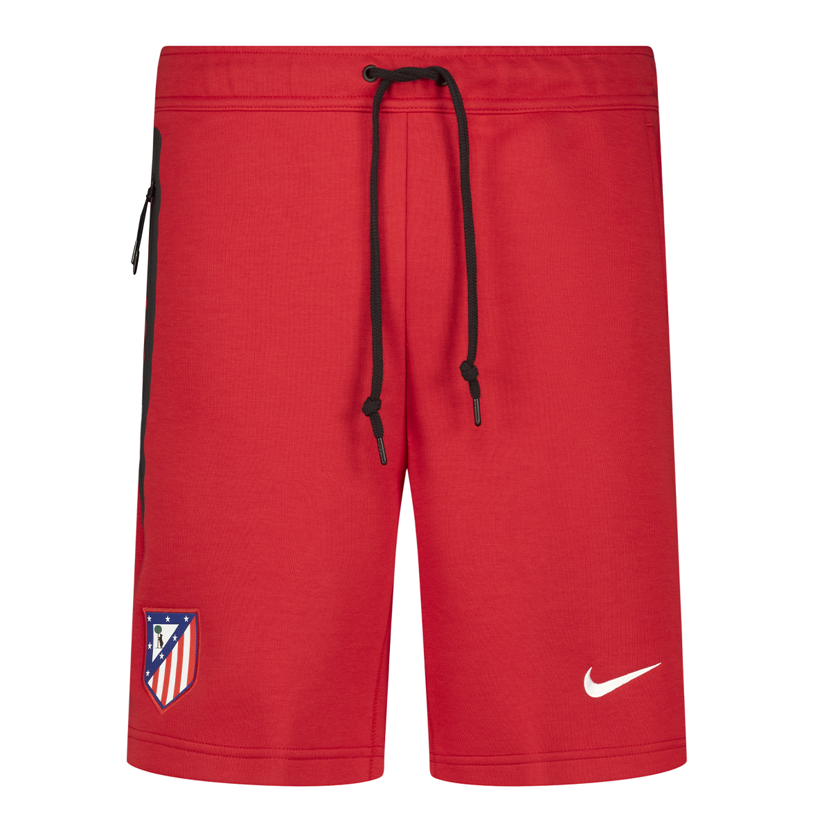 red and white nike fleece shorts