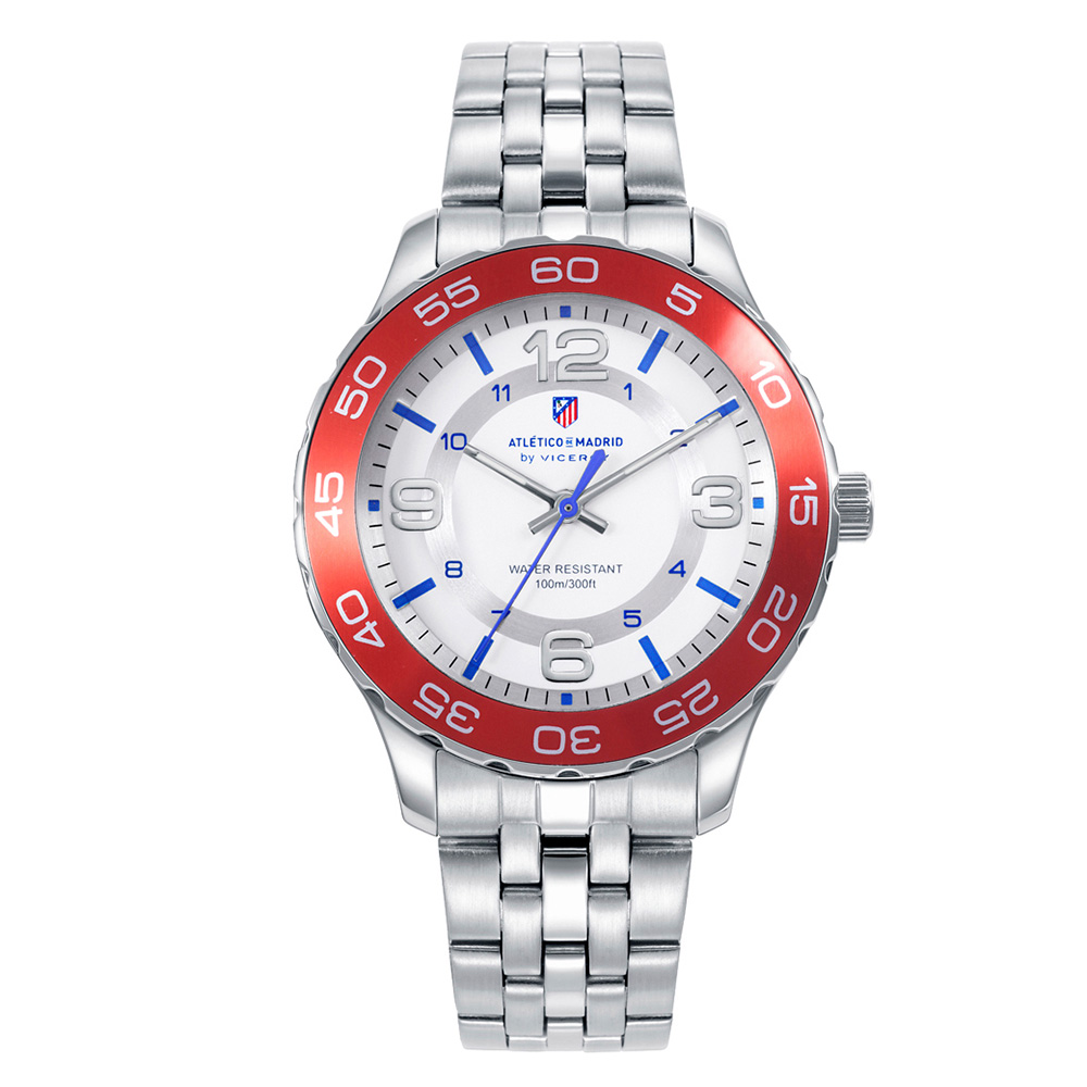 Steel Watch with Red Dial image number null